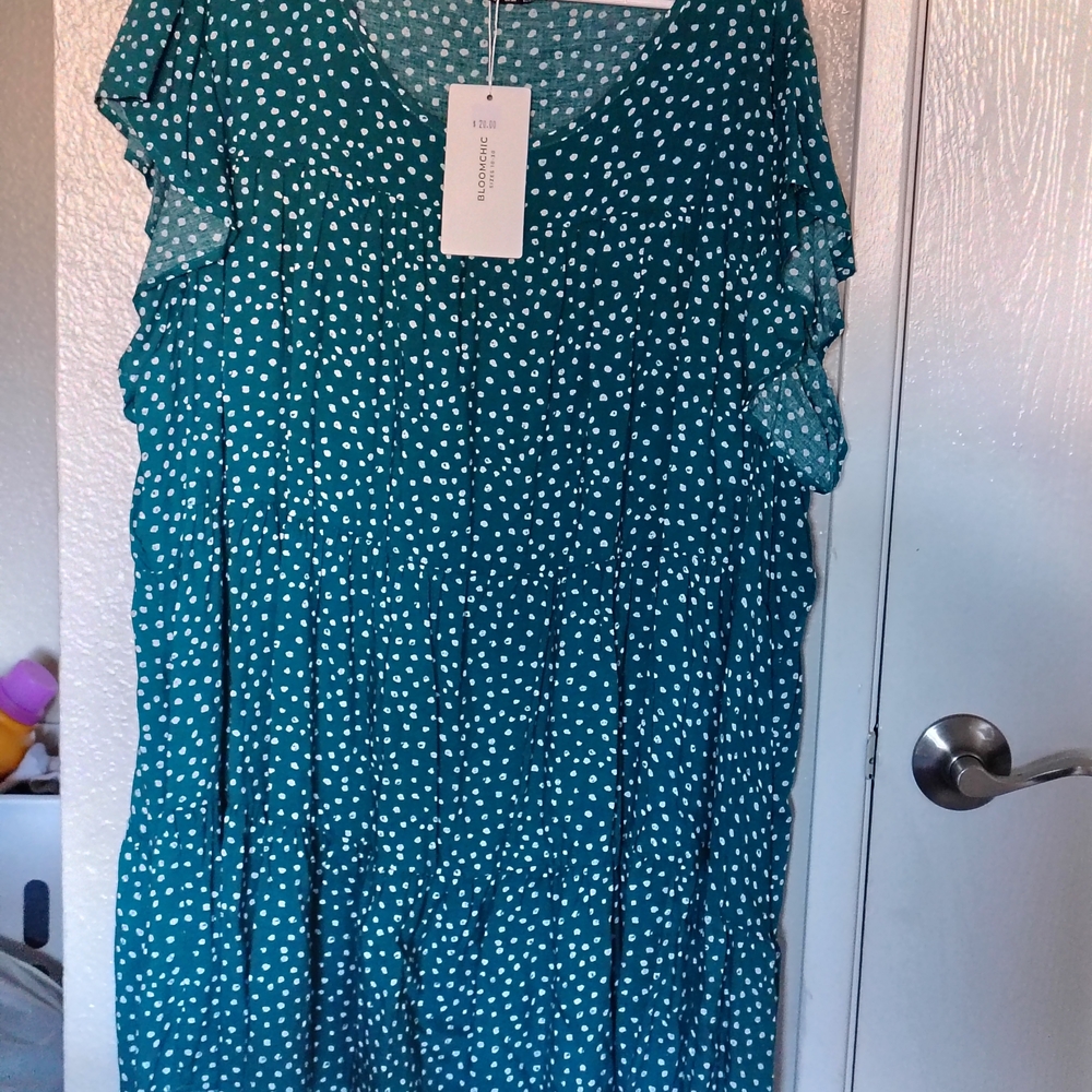 Teal Polka Dot Dress